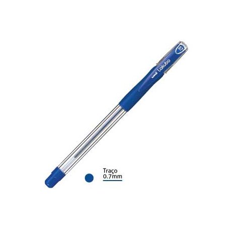 Esferográfica Azul 0,7mm Uni Lakubo SG100 Ruber Grip 12un 1171071