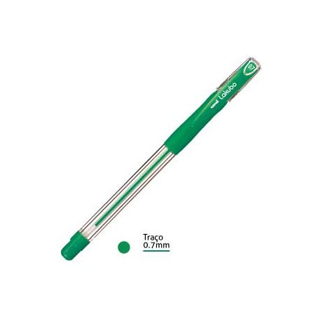 Esferográfica Verde 0,7mm Uni Lakubo SG100 Ruber Grip 12un 1171074