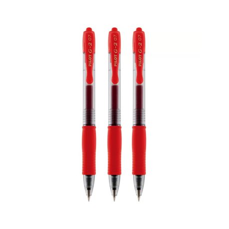 Esferográfica Vermelho 0,7mm Gel Retrátil Pilot G-2 3un 1171227