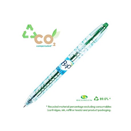 Esferográfica Verde 0,7mm Gel Retrátil Pilot B2P BeGreen 1u 1171968