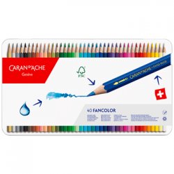 Lápis Cor Aguarelável 40un Cx Metal Caran DAche Fancolor 1601288.340