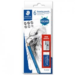 Lápis Grafite 61 100 C6 STAEDTLER Oferta Borracha + Afia 6un 1361204