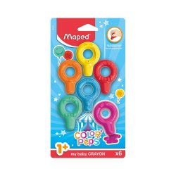 Lápis de Cera 06 Cores Maped Early Age My First (+1Ano) 160863806