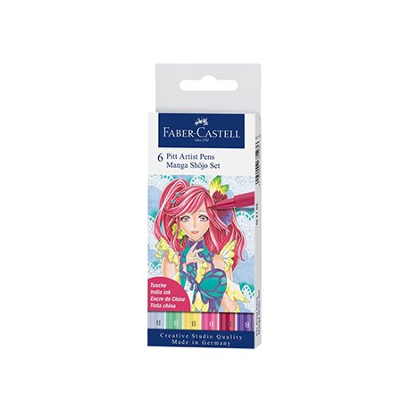 Marcador Artístico Pitt Faber-Castell Manga Shôjo 6 Cores 1293301