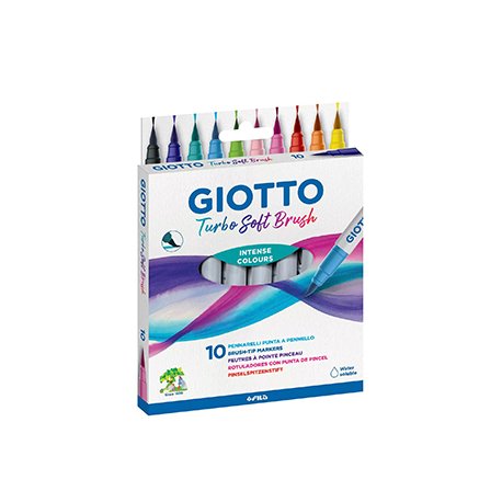 Marcador Feltro Aguarelável Giotto Turbo Soft Brush 10 Cores 130426800