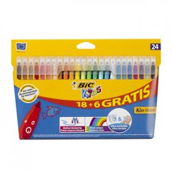 Marcador Feltro Bic Kids Couleur 24 Cores (18+6) 130921360