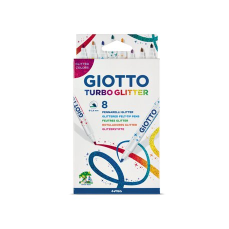 Marcador Feltro Giotto Turbo Glitter 8 Cores 130425800