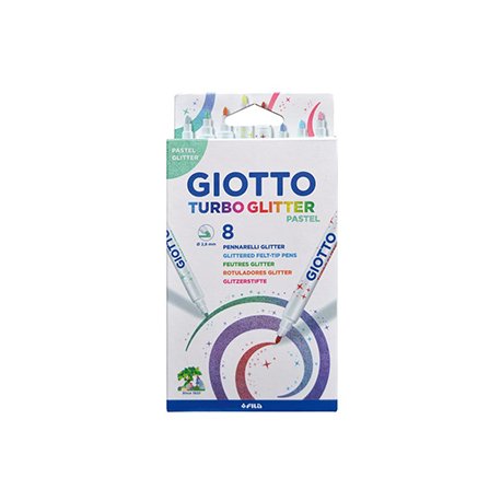 Marcador Feltro Giotto Turbo Glitter Pastel 8 Cores 130426300