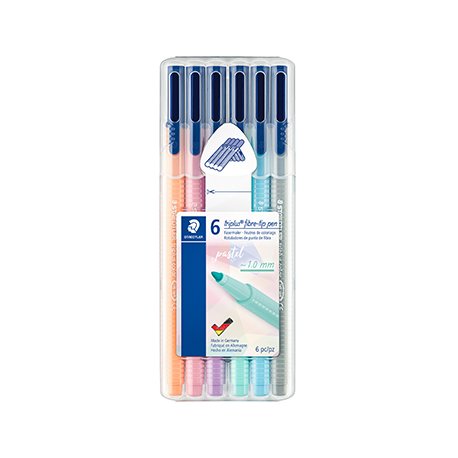 Marcador Feltro Staedtler Triplus 323 Estojo Box 6un Pastel 1303004