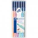 Marcador Feltro Staedtler Triplus 323 Estojo Box 6un Pastel 1303004