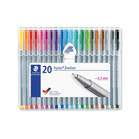 Marcador Fino Staedtler Triplus 334 0,3mm 20 Cores 20un 1303008