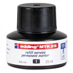 Recarga p/Marcador Permanente Grosso Edding MTK 25ml Preto 1 1300251