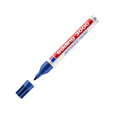 Marcador Permanente Grosso Edding 3000 Azul 1,5-3mm 1un 1301221