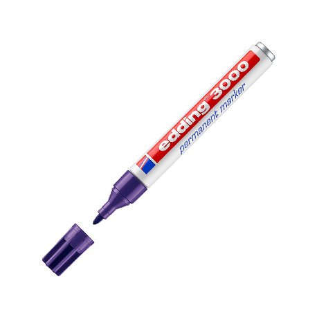 Marcador Permanente Grosso Edding 3000 1,5-3mm Violeta 1un 1301227