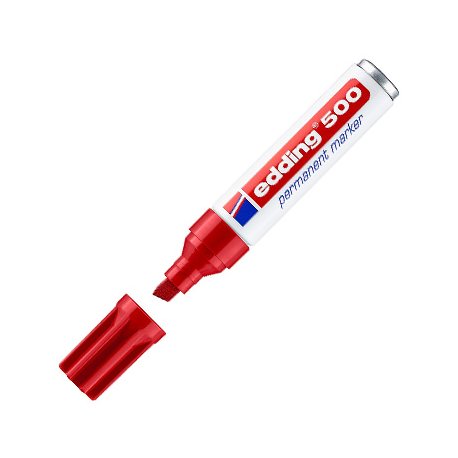 Marcador Permanente Grosso Edding 500 2-7mm Vermelho 1un 1301244