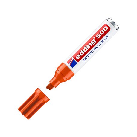 Marcador Permanente Grosso Edding 500 2-7mm Laranja 1un 1301247