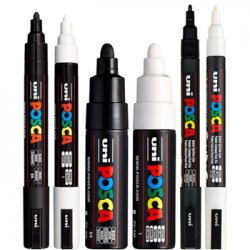 Conjunto Marcadores Sortidos Uniball Posca 2 Cores 6un 1293296