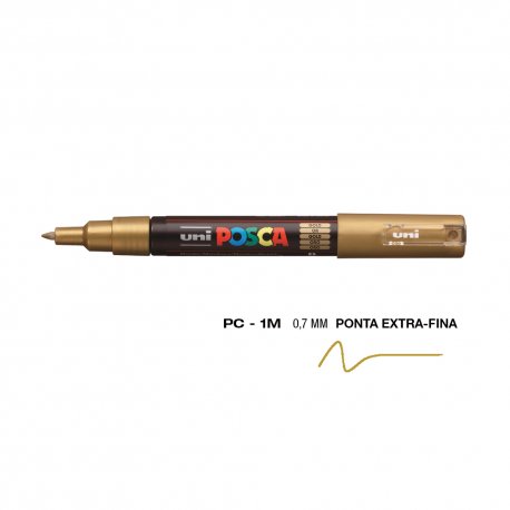 Marcador Uniball Posca PC-1M 0,7mm Ouro (25) 1un 1293166/UN