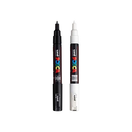 Marcador Uniball Posca PC-1M 0,7mm 2 Cores 2un 1293280