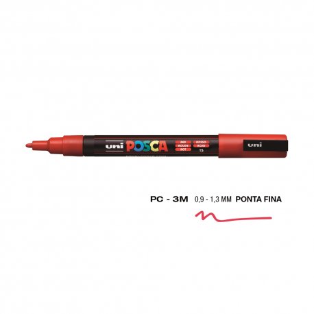 Marcador Uniball Posca PC-3M 0,9mm Vermelho (15) 1un 1293168/UN