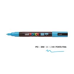 Marcador Uniball Posca PC-3M 0,9mm Azul Claro (8) 1un 1293169/UN