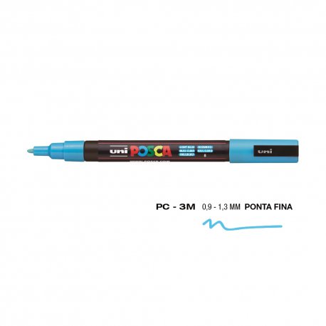 Marcador Uniball Posca PC-3M 0,9mm Azul Claro (8) 1un 1293169/UN