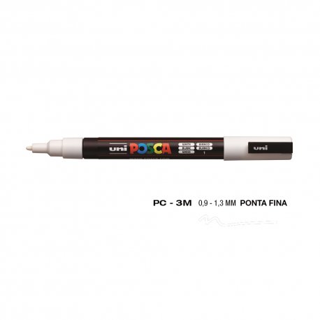 Marcador Uniball Posca PC-3M 0,9mm Branco (1) 1un 1293171/UN