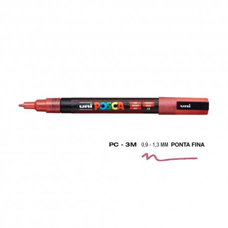 Marcador Uniball Posca PC-3ML 0,9mm Vermelho Glitter(L1) 1un 1293359/UN