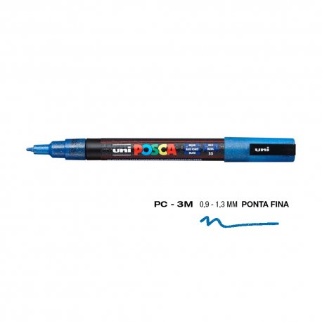 Marcador Uniball Posca PC-3ML 0,9mm Azul Glitter (L2) 1un 1293360/UN