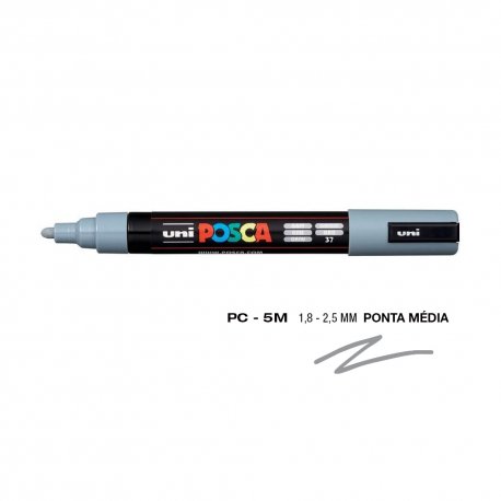 Marcador Uniball Posca PC-5M 1,8mm Cinza (37) 1un 1293094/UN