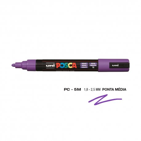 Marcador Uniball Posca PC-5M 1,8mm Violeta (12) 1un 1293103/UN