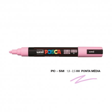 Marcador Uniball Posca PC-5M 1,8mm Rosa Claro (51) 1un 1293105/UN