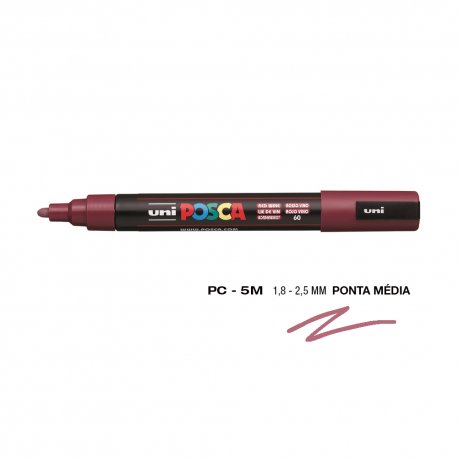 Marcador Uniball Posca PC-5M 1,8mm Vinho Tinto (60) 1un 1293106/UN