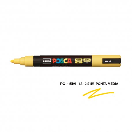 Marcador Uniball Posca PC-5M 1,8mm Amarelo (2) 1un 1293110/UN