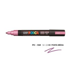 Marcador Uniball Posca PC-5M 1,8mm Rosa Metálico (M13) 1un 1293121/UN