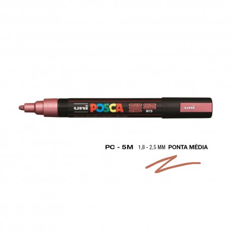 Marcador Uniball Posca PC-5M 1,8mm Vermelho Metal (M15) 1un 1293122/UN