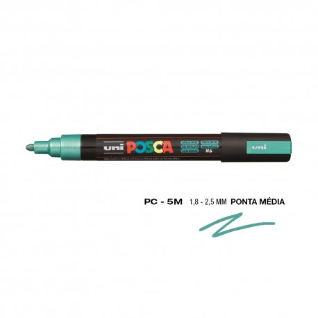 Marcador Uniball Posca PC-5M 1,8mm Verde Metálico (M6) 1un 1293123/UN