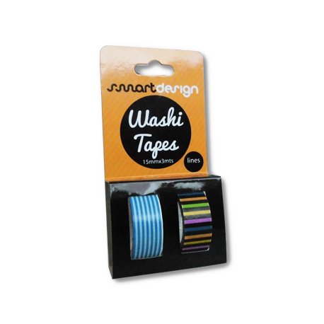 Fita Adesiva Decorativa Washi Tape Linhas 2un SMD731