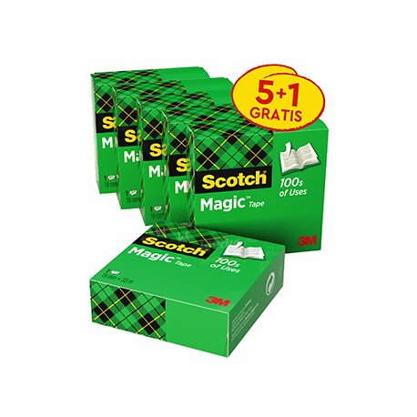 Fita Adesiva 19mmx33m Scotch Magic 5+1 Grátis MMM810PK5