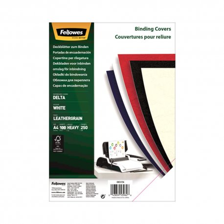 Capas Encadernar Delta Couro 250gr 100Folhas A4 Branco 1725370101