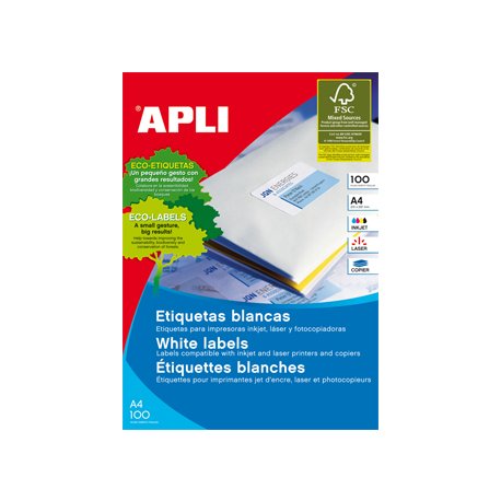 Etiquetas 099,1x067,7mm 100Fls A4 Apli 800un APL02420