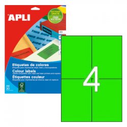 Etiquetas 105x148mm 20Fls A4 Verde Apli 80un APL12994