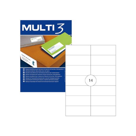 Etiquetas 105x042,4mm 100Fls A4 Multi3 1400un APL04710