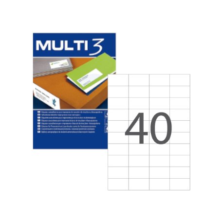 Etiquetas 052,5x029,7mm 100Fls Multi3 4000un APL04719