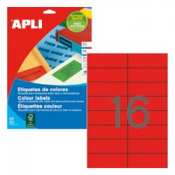 Etiquetas 105x037mm 20Fls A4 Vermelho Apli 320un APL01597