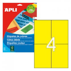 Etiquetas 105x148mm 20Fls A4 Amarelo Apli 80un APL12991