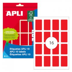 Etiquetas 025x040mm 8Fls A5 Vermelho Apli 125un APL2756