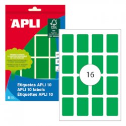 Etiquetas 025x040mm 8Fls A5 Verde Apli 12un APL2757