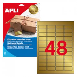 Etiquetas 045,7x021,2mm 20Fls A4 Dourado Apli 960un APL14886