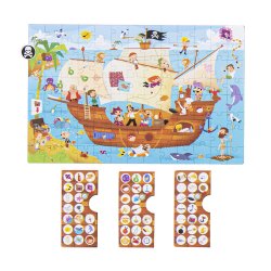 Jogo Educativo Puzzle Apli Barco Pirata 104 Peças APL17917